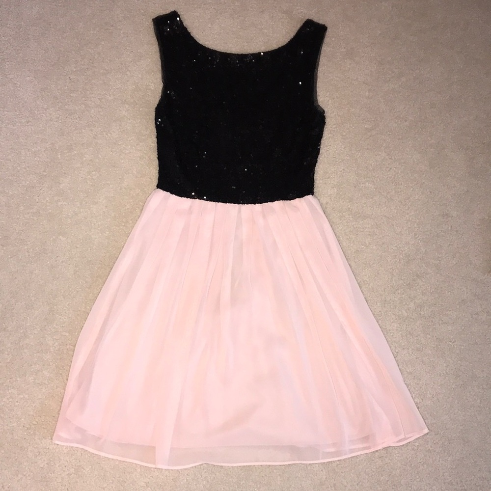 Sequin black and pink dress